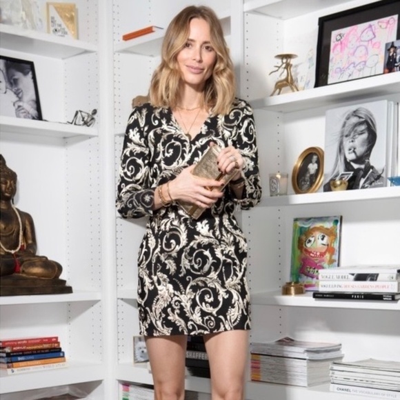 ANINE BING Gold Metallic Brocade Dress Jacquard Swirly Mini Party Holidays XS - Picture 6 of 16